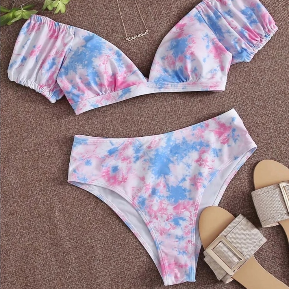Tie dye Bardot high waisted bikini - Picture 1 of 3